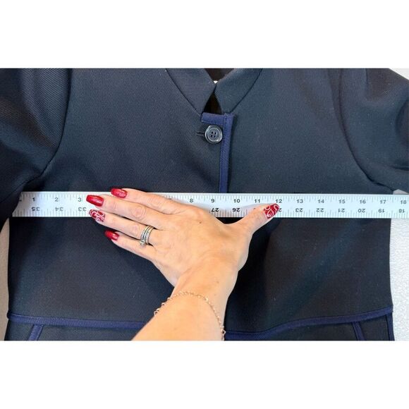 J. Crew  Black Tipped Twill Boxy Split Hemline Lined Blazer Jacket Women’s 0 - Picture 10 of 11